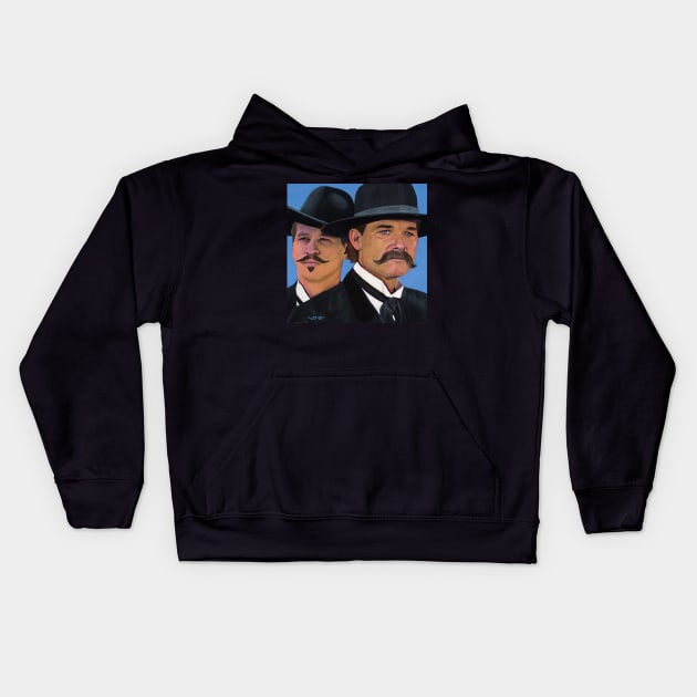 Tombstone Duo Kids Hoodie by Kenneth R Williams